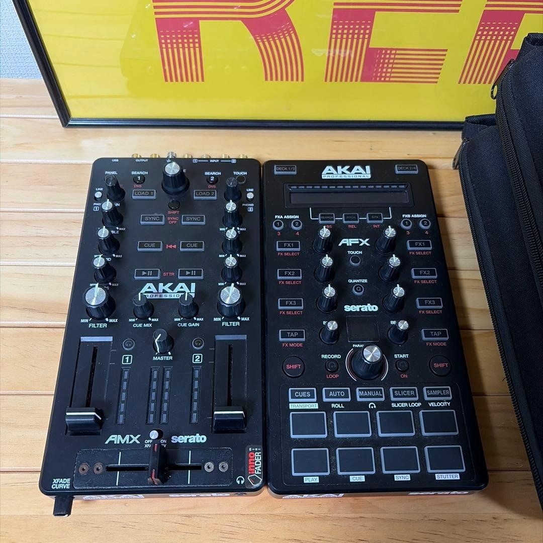 AKAI professional AFX & AMX Serato DJ Controller with Magma Carrying Case Tested
