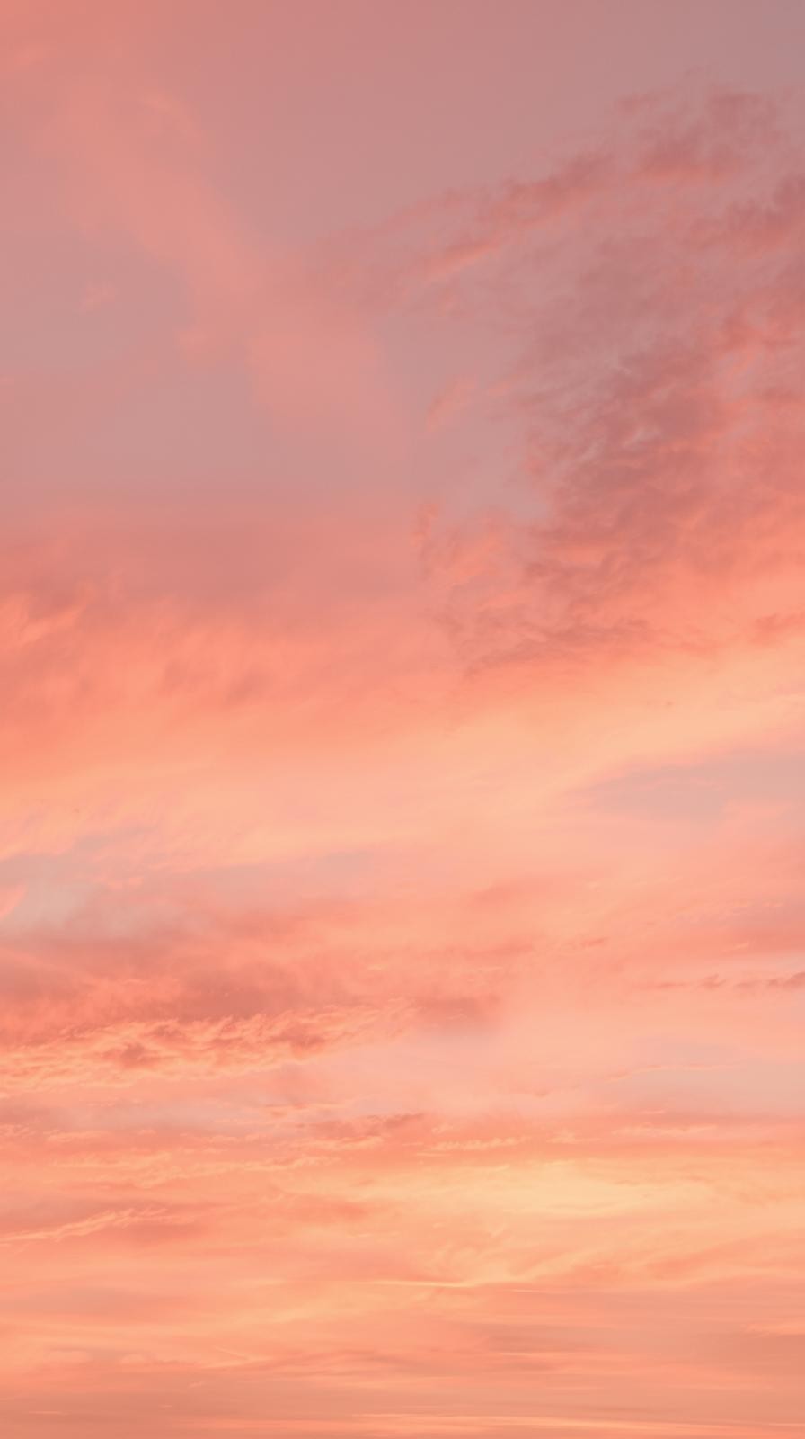 Peach Pink Golden Hour Sky Aesthetic Phone Wallpaper HD Background