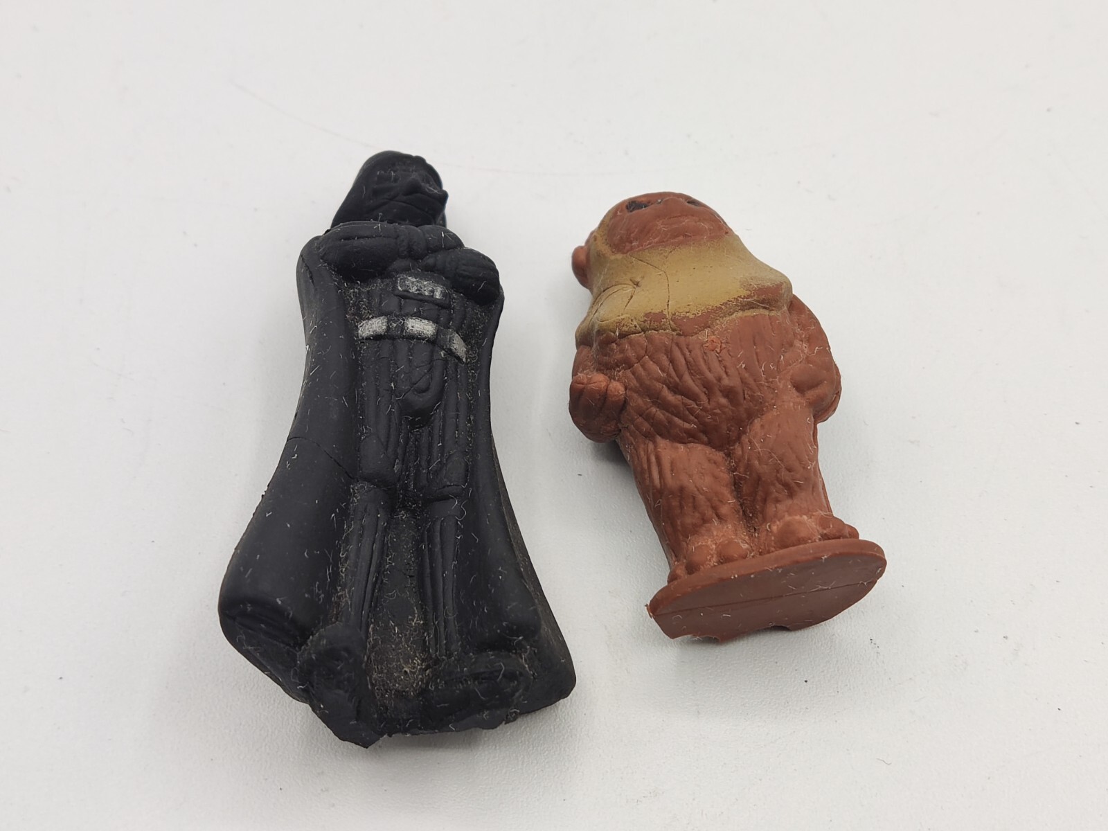 Vintage STAR WARS Darth Vader Black & Wicket Ewok Brown Erasers