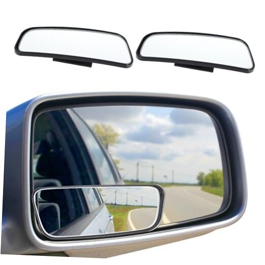 2 Pack Blind Spot Mirror for Car, Universal Rear Frameless Glass Convex Side 