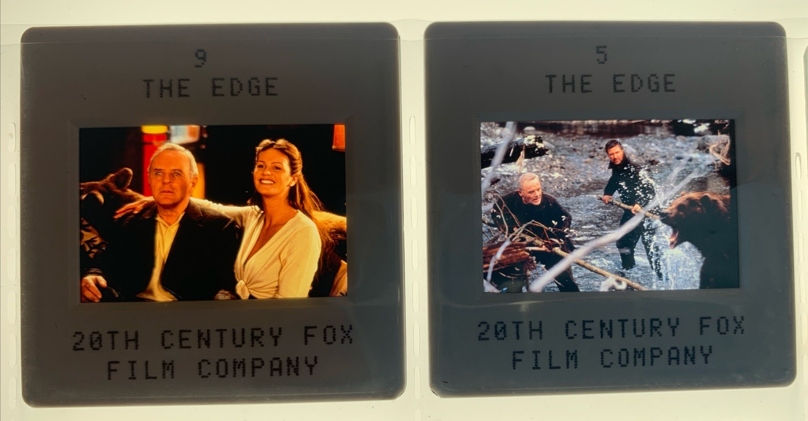 THE EDGE Elle Macpherson Anthony Hopkins 1997 35mm Publicity Slides x2