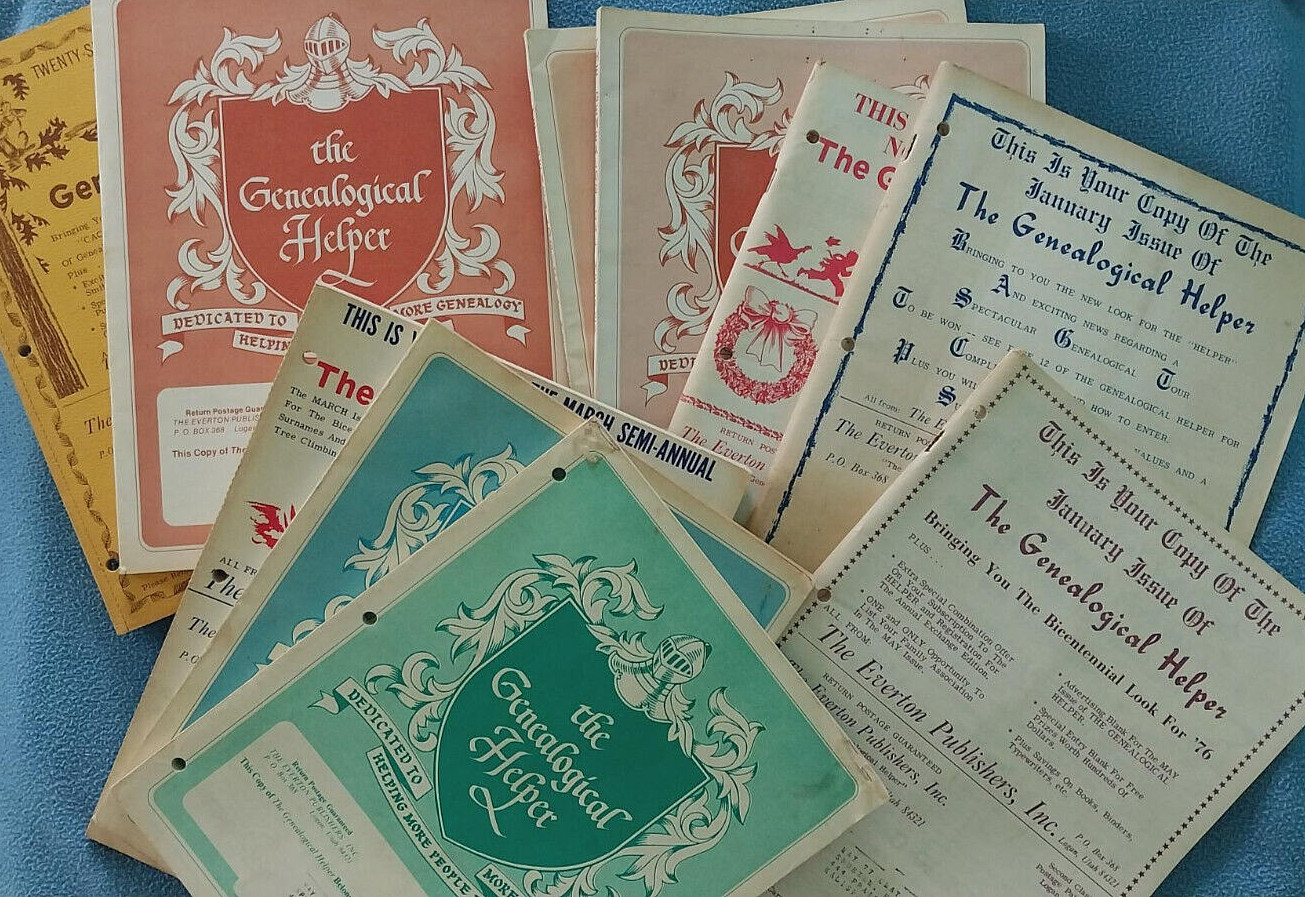 Lot of 10 1975-1979 Genealogical Helper Magazine Genealogy Research Reference