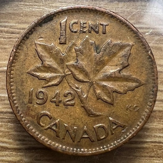 1942 Canada Cent - Actual Coin Shown - Free Shipping & Tracking INV#255