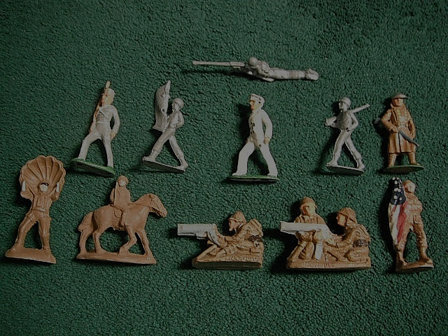 VINTAGE METAL + RESIN USA MILITARY SOLDIERS LOT 11 ARMY NAVY BARCLAY PARATROOPER