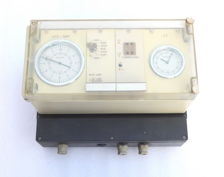 RARE SWISS INDUCTA UHRENFABRIK TYPE MS4 SHIPS ELECTRIC MASTER CLOCK UTC-GMT LT