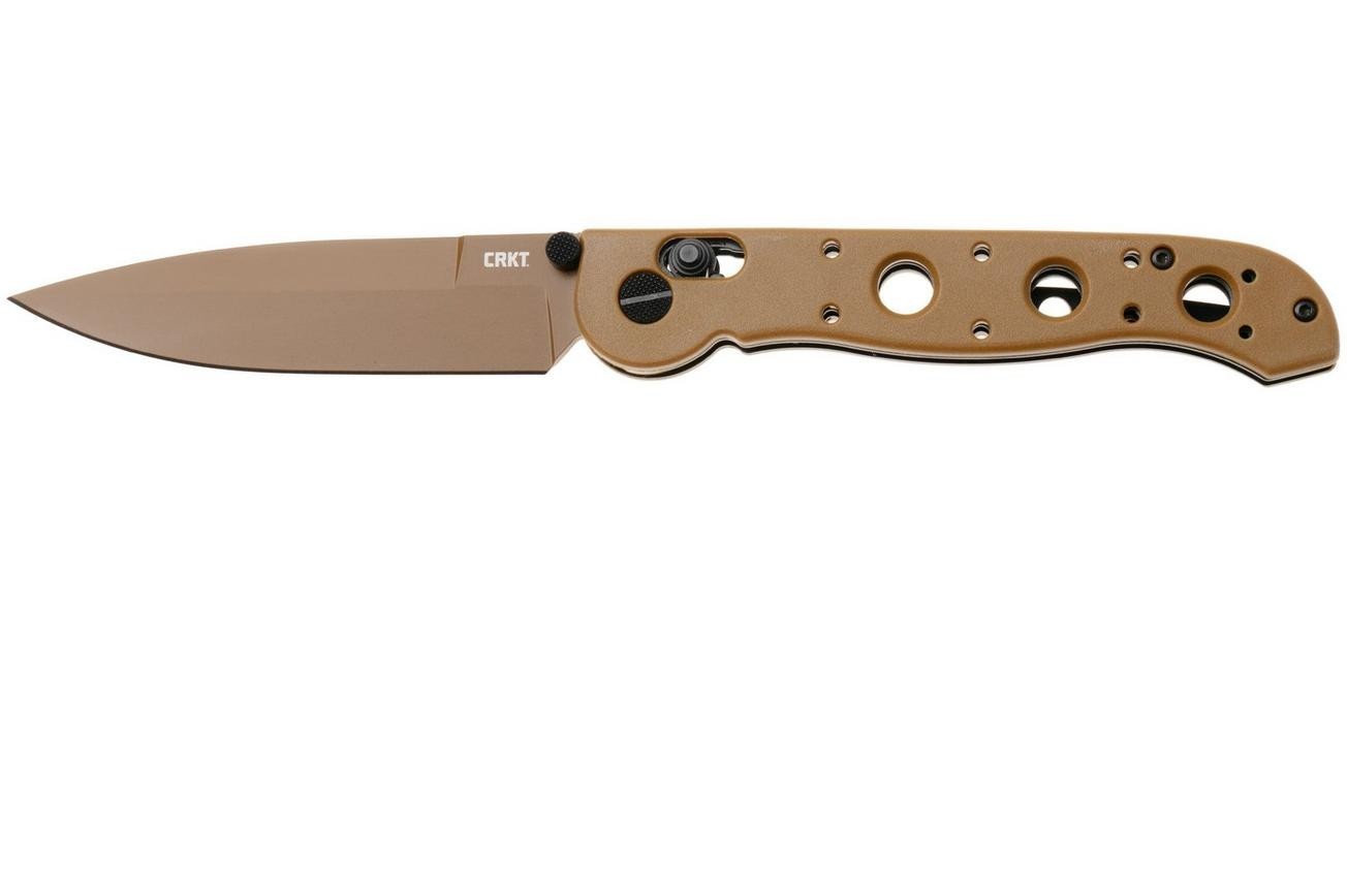 CRKT M16-03DB Brown Metal Handle Pocket Knife Straight Edge Stainless Steel