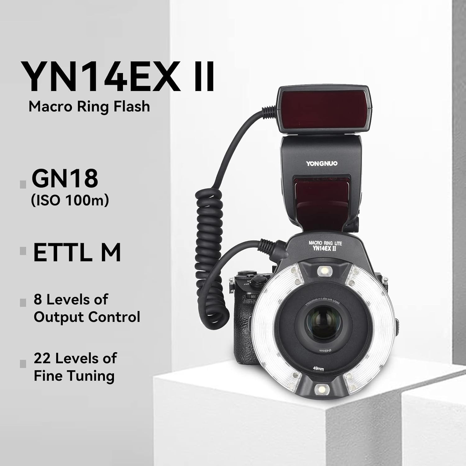 YONGNUO YN14EX II TTL Macro Ring Flash LED Flash Light for Canon DSLR Cameras