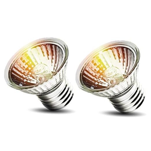 2-Pack 50W UVA Bulbs, Light Turtle Heat Lamp for Reptiles and 50 Watts (2-Pack)