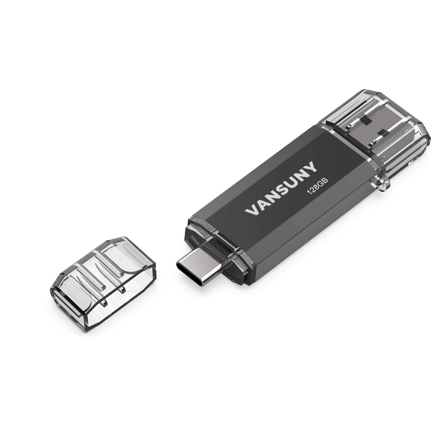 128GB USB C Flash Drive 2 in 1 OTG USB 3.0 + Type C Memory Stick with Keychai...