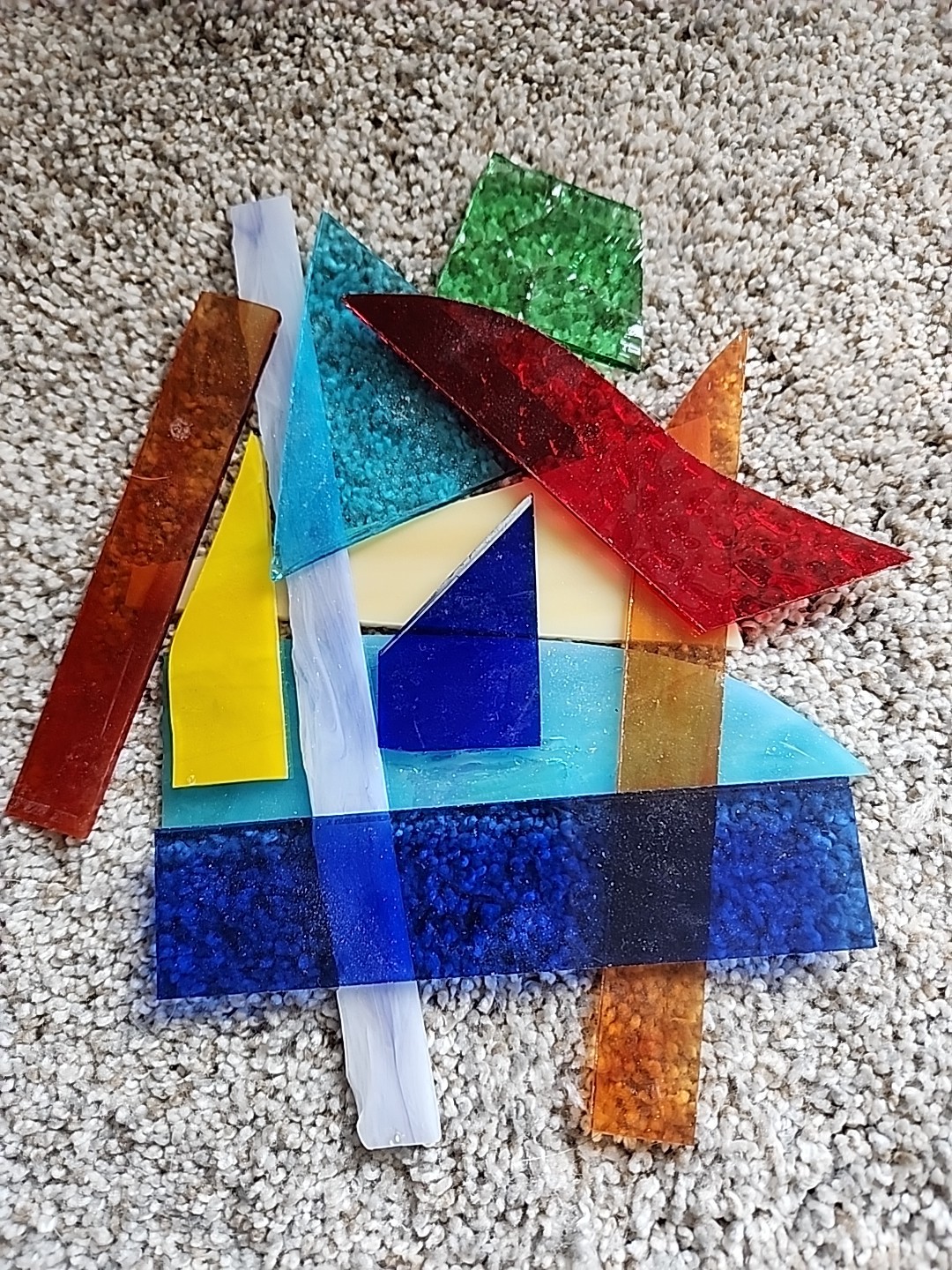 5 Lb Lot Stained Glass Small Pieces. Scrap, For Mosaics, Art Projects, Crafts...