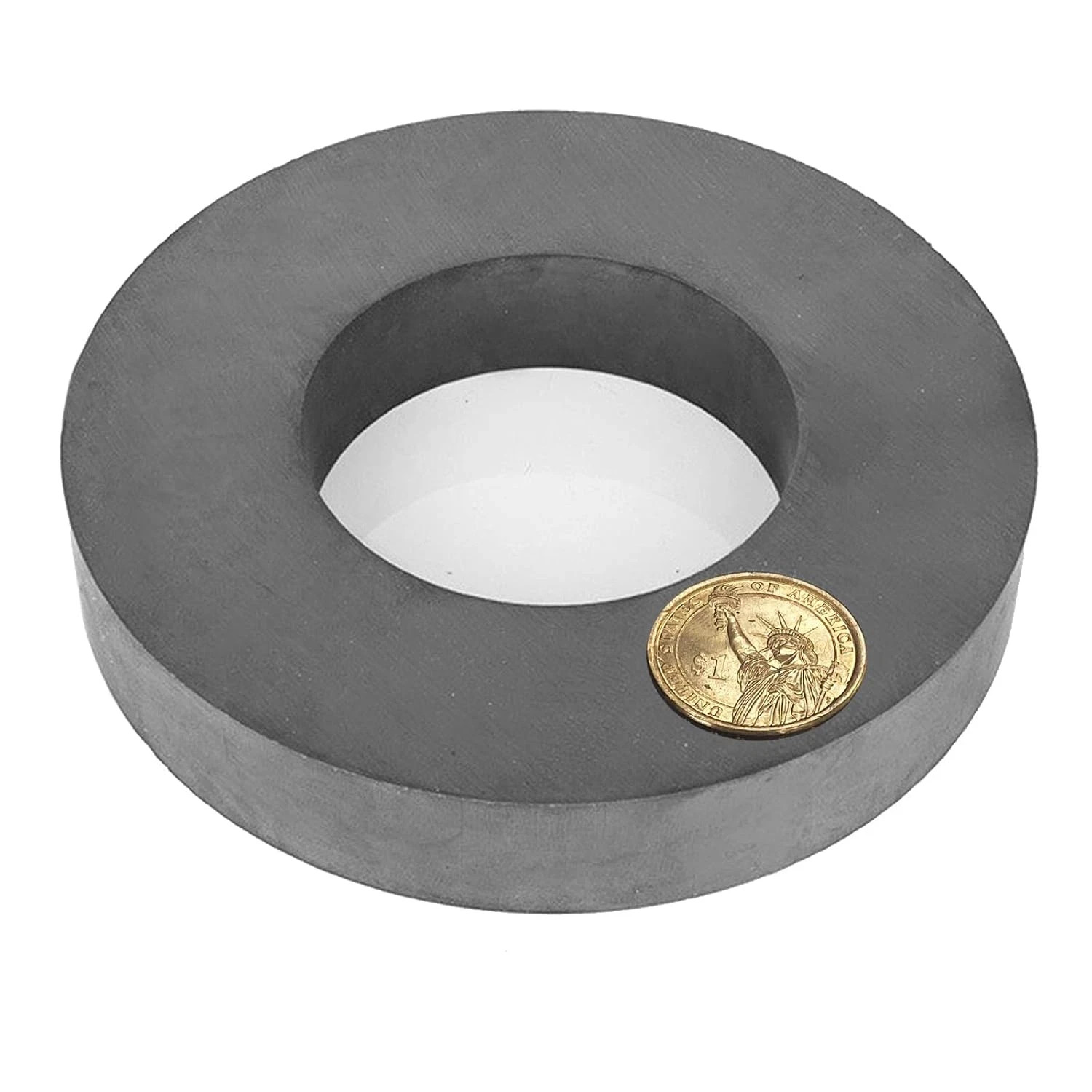 Ferrite Ring Large Magnet,4.72In Dia Big round Ceramic Disc Heavy Duty Magnets w