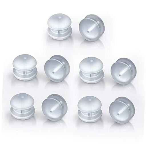 10 Pieces Clear Earring Backs Safety Medical Silicone Hypoallergenic 