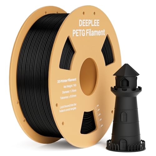  PETG 3D Printer Filament 1.75mm 1KG, Dimensional Accuracy +/- 0.02 mm, 1*black