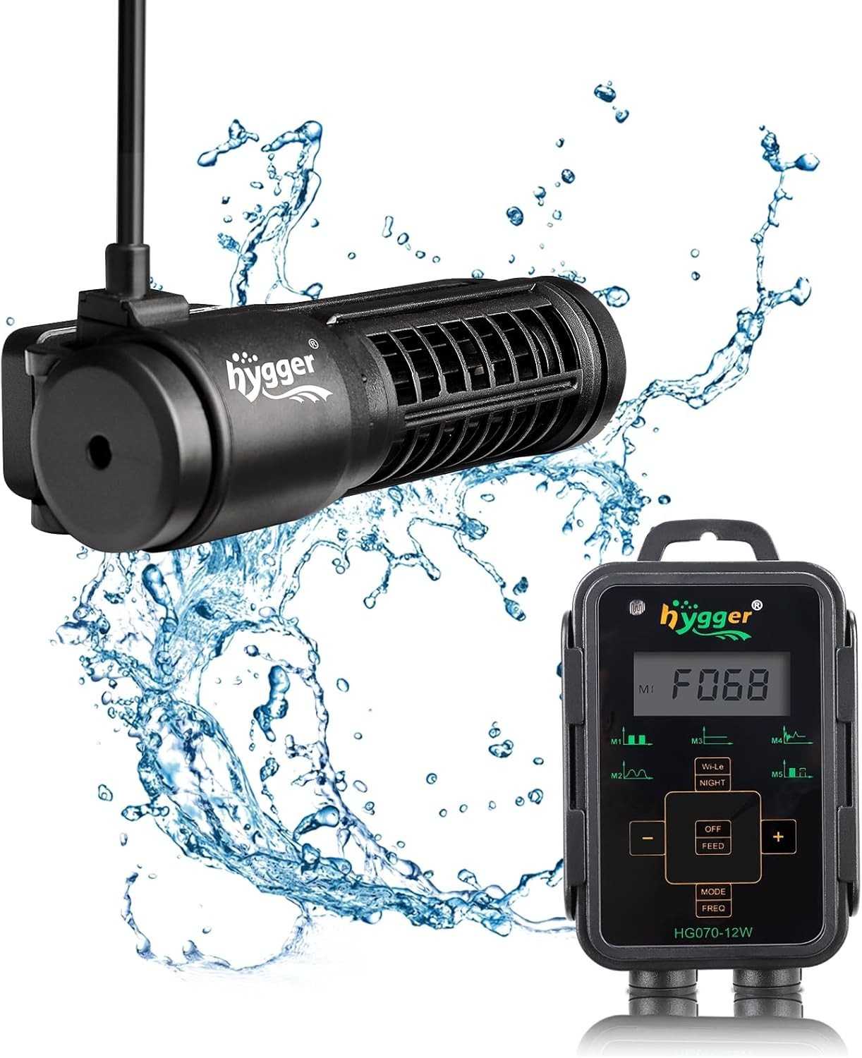 hygger 1321GPH-3400GPH Magnetic Aquarium Wave Maker With Controller up to 265Gal