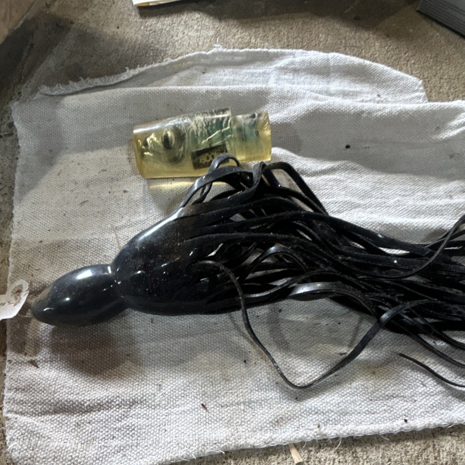 BOOM Saltwater Fishing Lure Squid Shape Plastic Black Clear Tuna Marlin