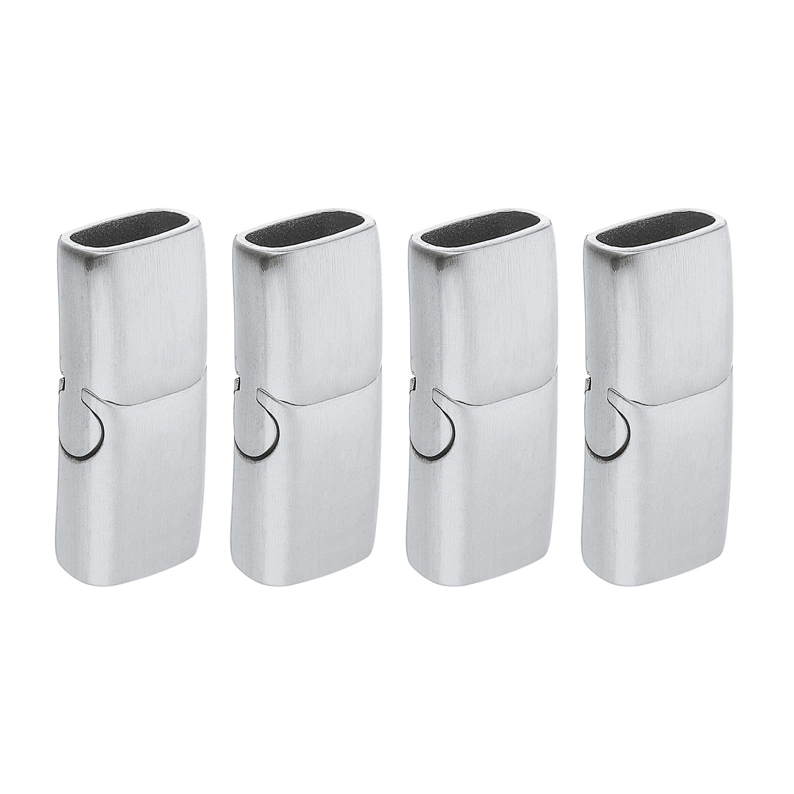 8mmx4mm Flat Leather Clasps, 4Pcs Bracelet Clasps, Silver