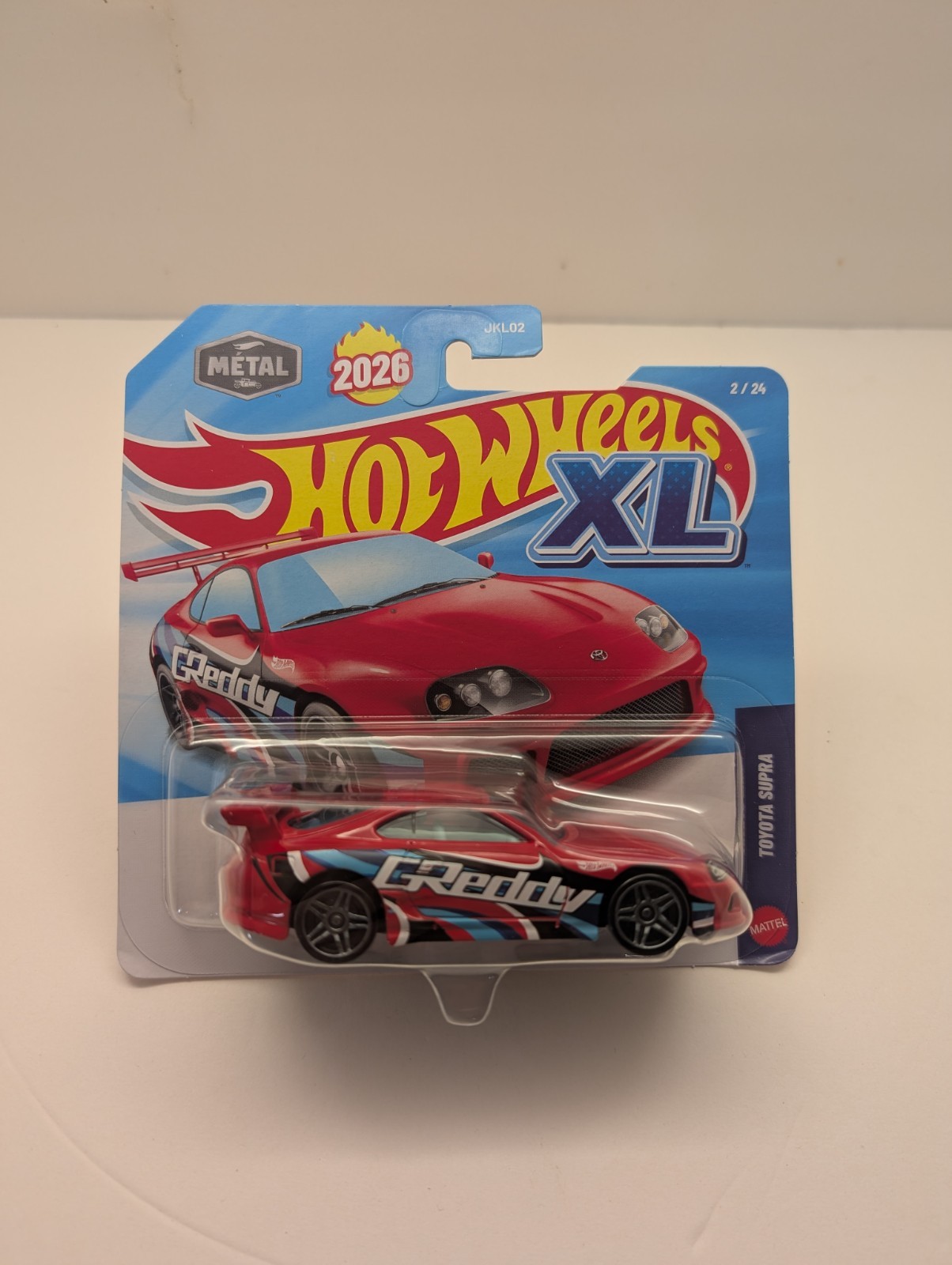 Hot Wheels XL Toyota Supra Greddy Red Metal Diecast Car 2026