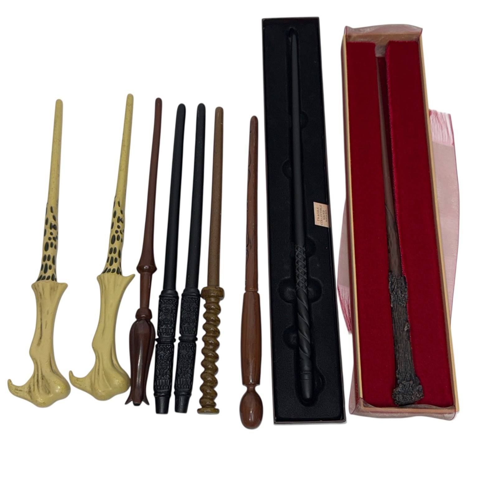 LOT OF 9 Wizarding World HARRY POTTER WANDS Universal Studios Voldemort Weasley