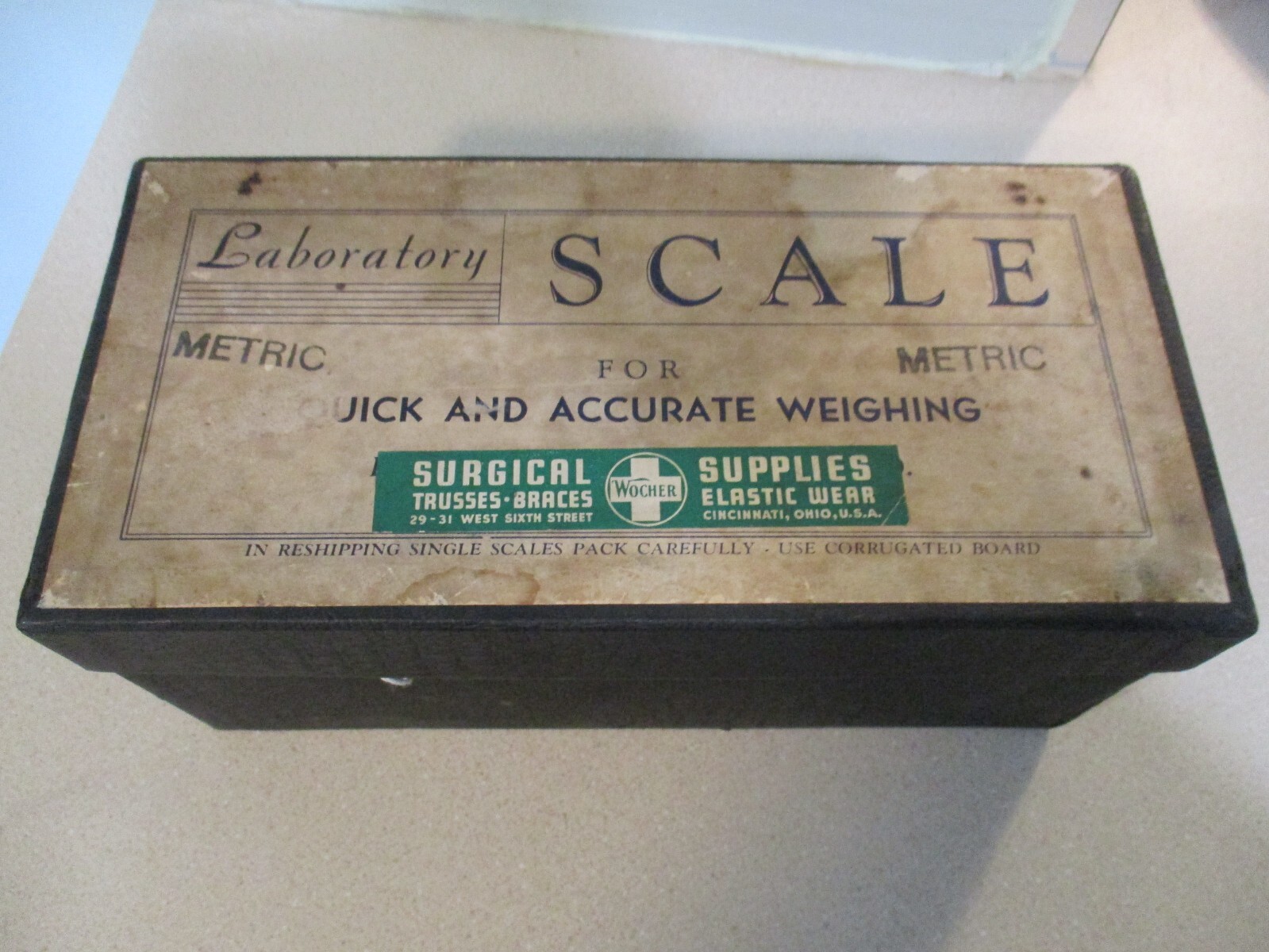 Pelouze  Laboratory Avoirdupois and Metric Scale complete Box 2 to 50grm weights