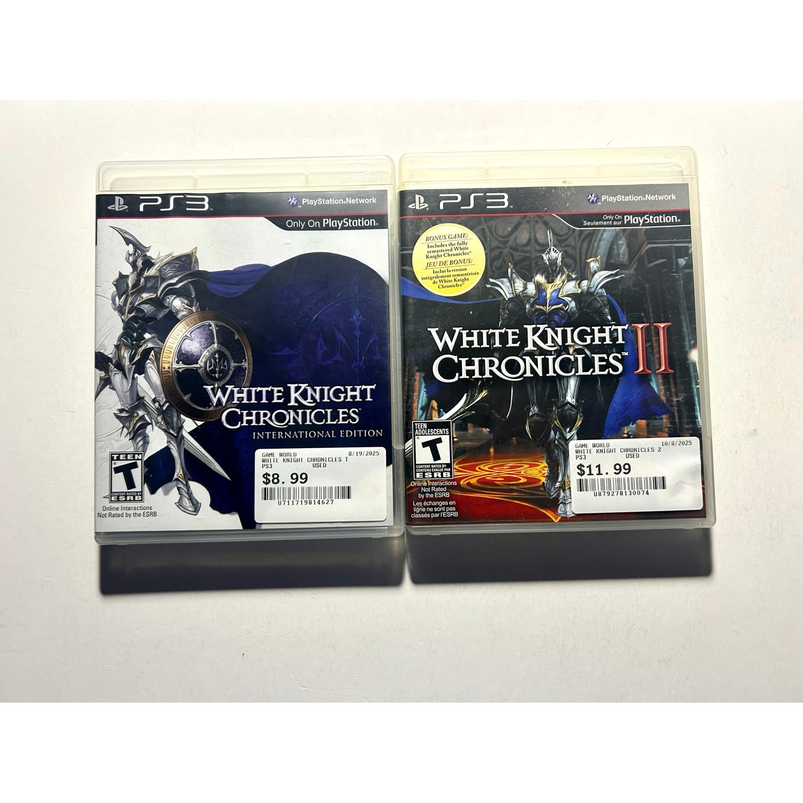 PlayStation 3 PS3 White Knight Chronicles bundle Video Game lot🔥Works!
