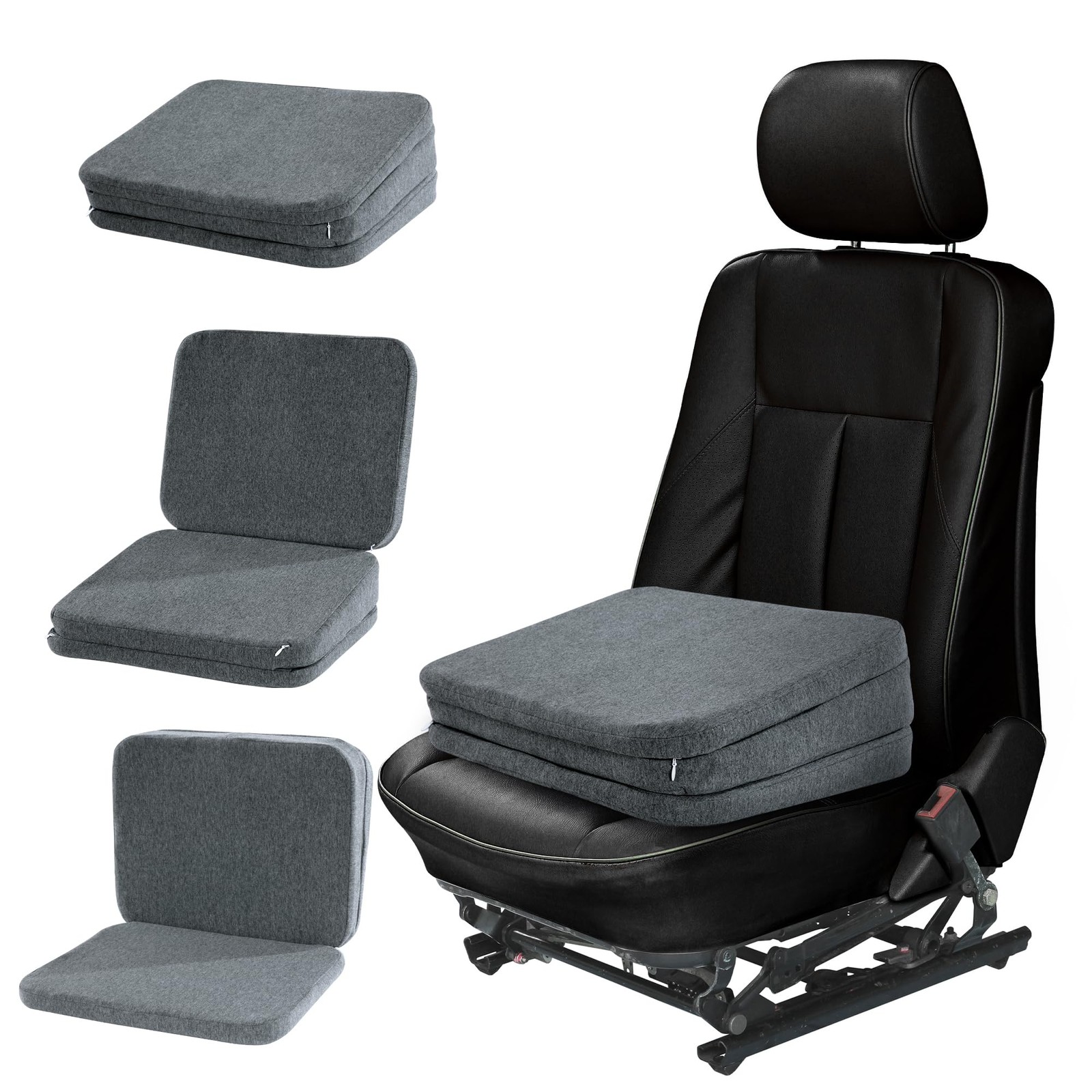 HOMBYS Adjustable Car Booster Seat for Short Drivers, 3 17"x13.8"x6.3", Grey 