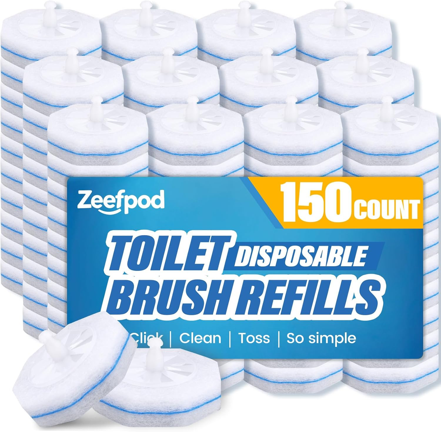 Toilet Brush Refills, Disposable Toilet Bowl Cleaner Refills for Toilet Cleaner 
