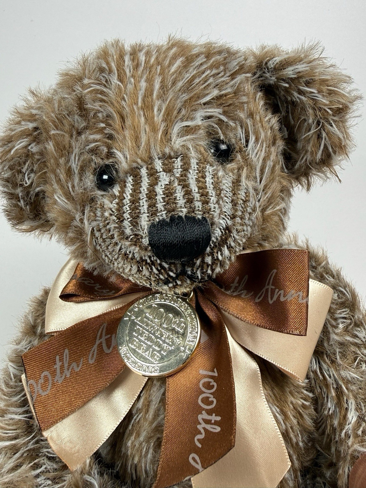 Golden Bear 100th Anniversary Teddy Bear Plush 1902-2002 Collector Edition 10in 