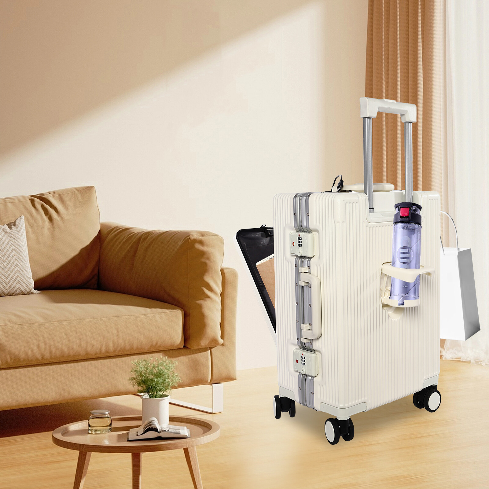 1 * 20" Travel Suitcase Boarding Cabin Suitcase  30l/7.93gal With A Usb Port