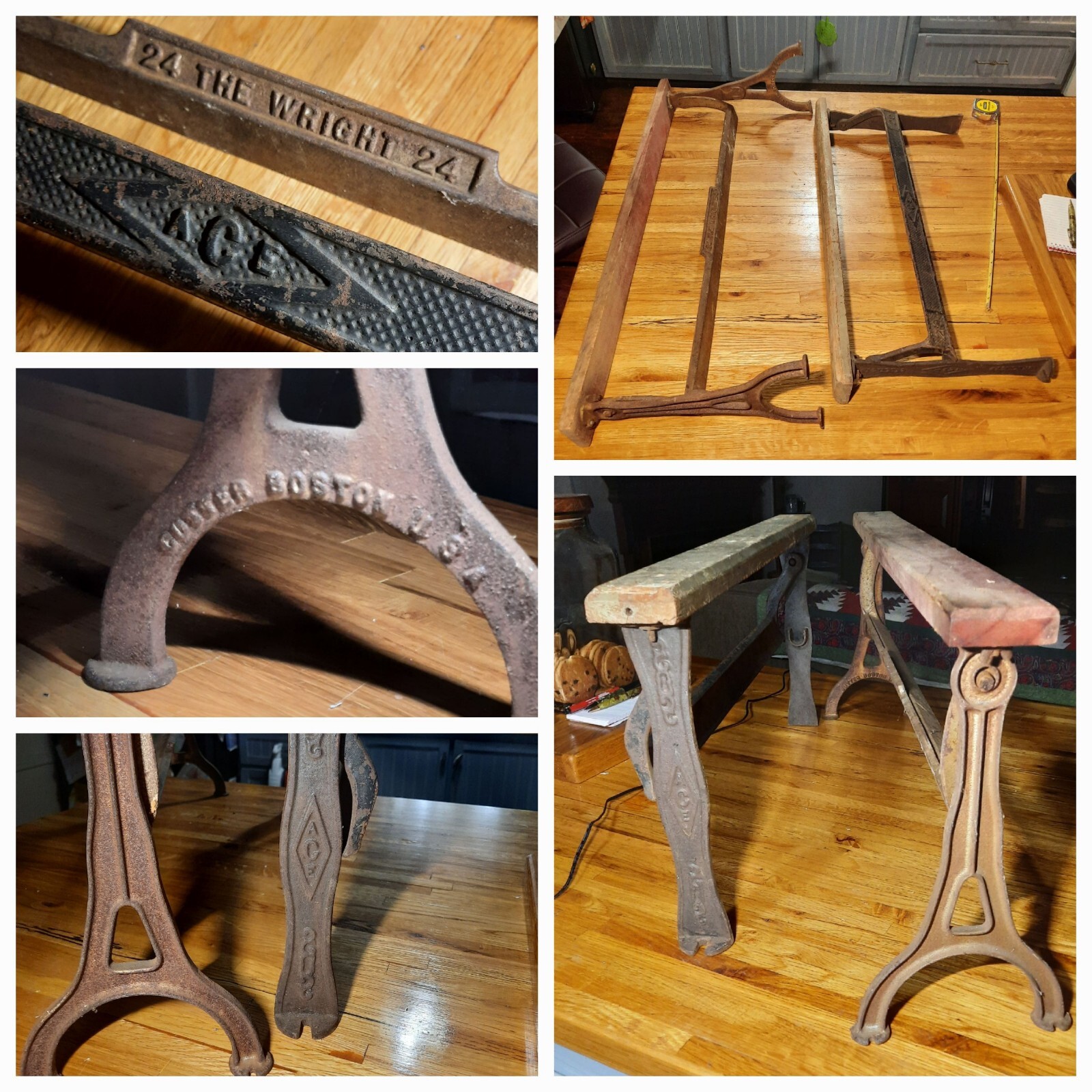 Antique Paper Roll Cutter Lot 24 The Wright 24" & Ace 20"  iron Country Store