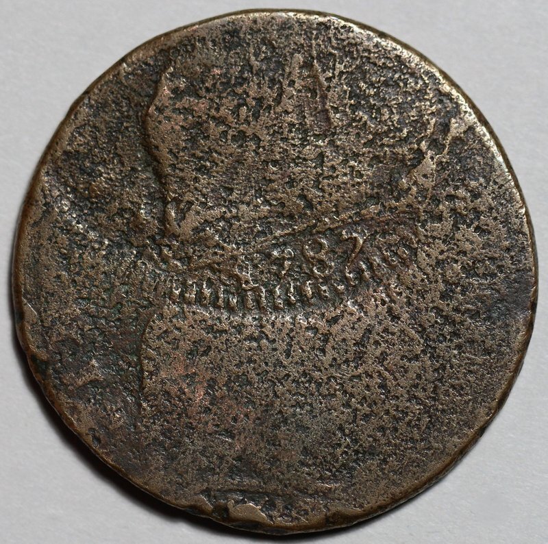 1787 Connecticut Colonial Copper Coin - Double Struck