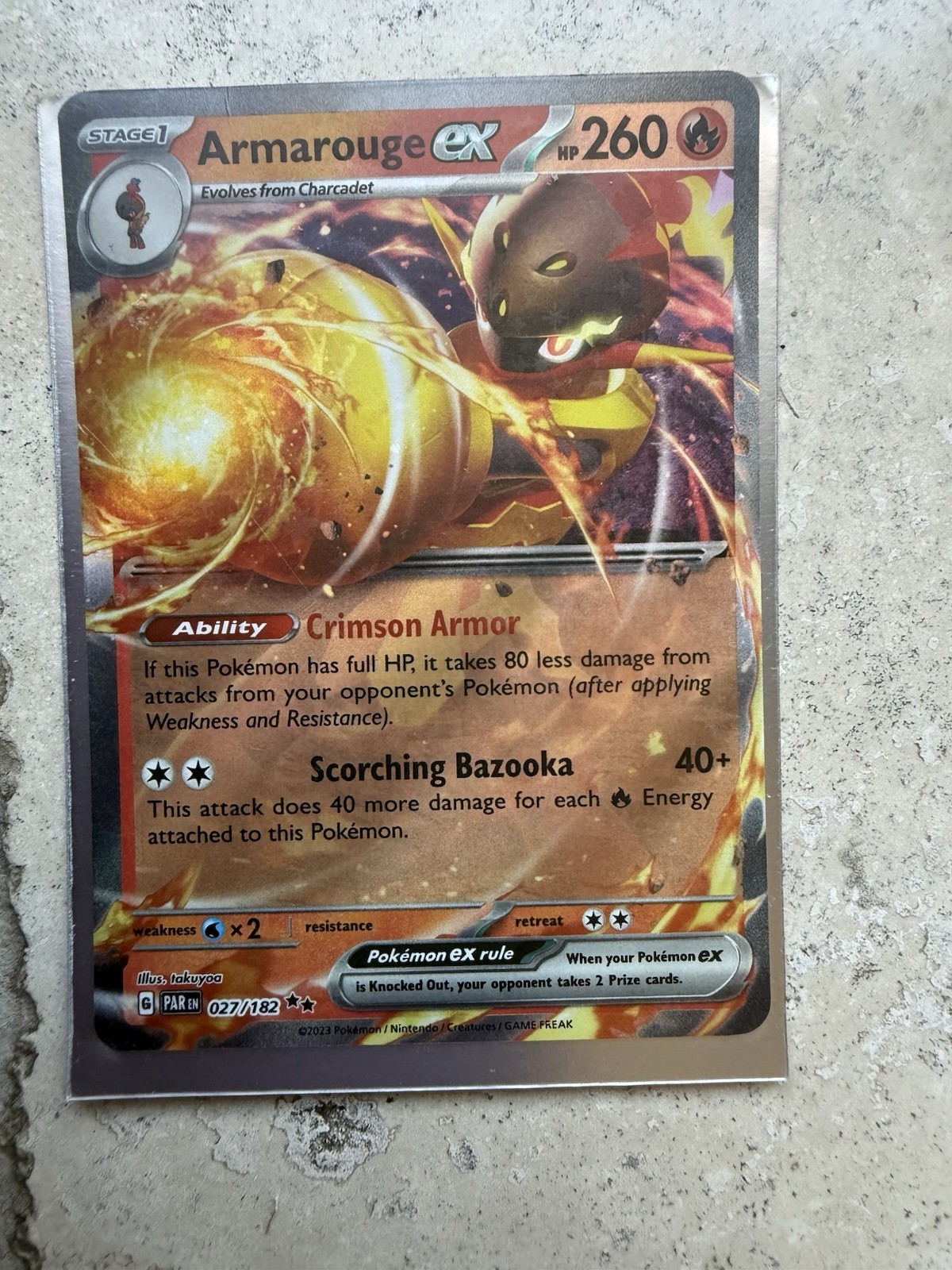 Pokemon Armarouge EX Paradox Rift Holo Card 27/267 NM Condition
