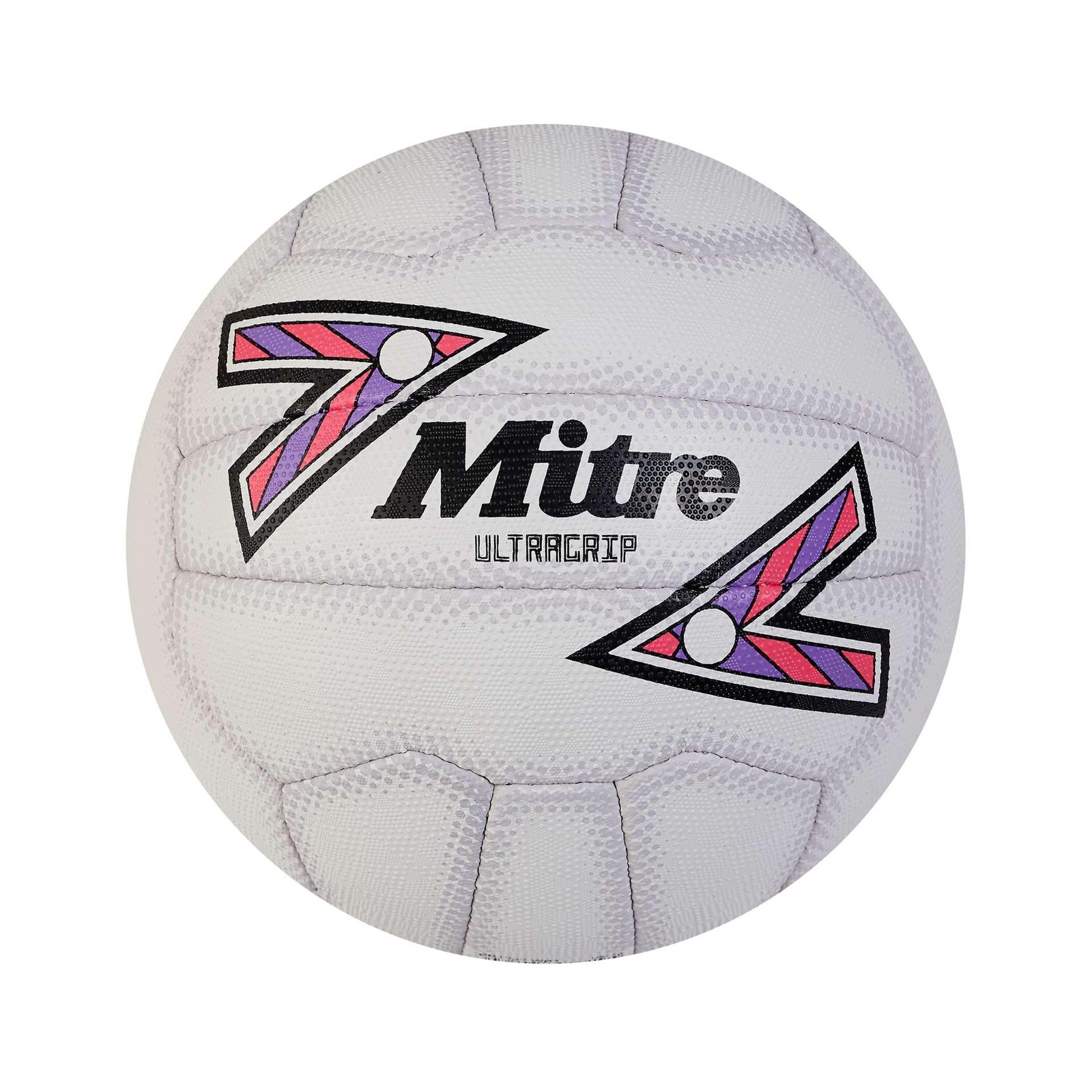 Mitre Ultragrip Netball 5 White/Black/Purple 5 White/Black/Purple