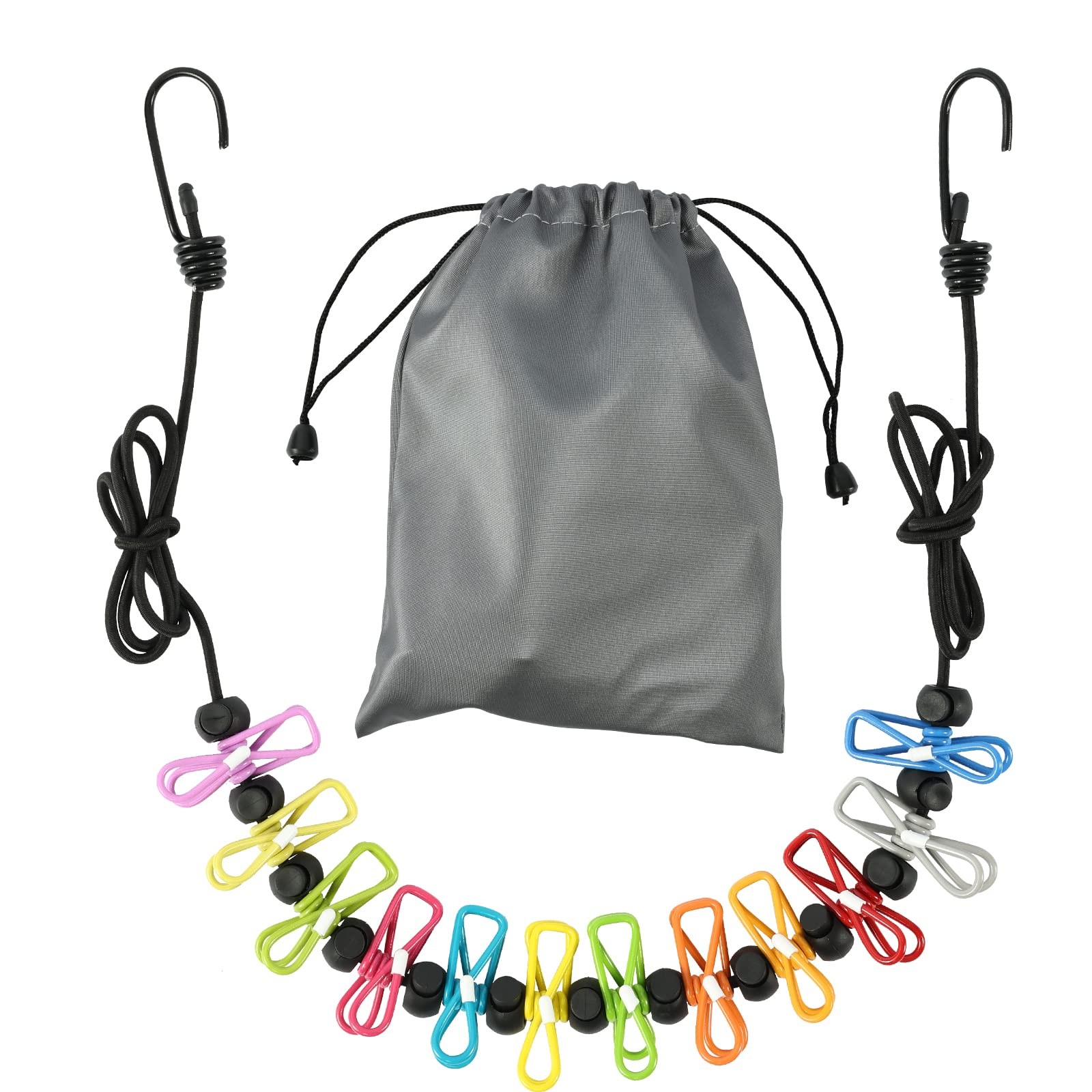 Retractable Portable Clothesline for Travel，Clothing line with 12 Colors 