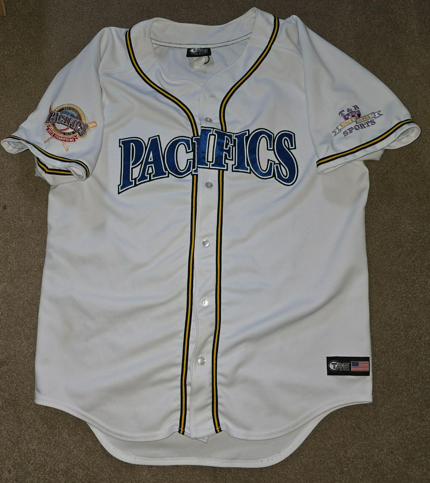 San Rafael Pacifics Game Worn Used Baseball Jersey Pecos League