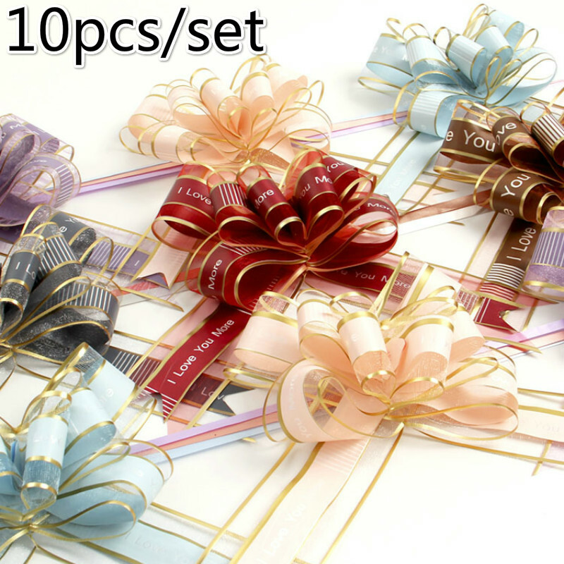 10 X Bow-knot Pull Bows Packaging Gift Wedding Car Birthday Party Decor DIY