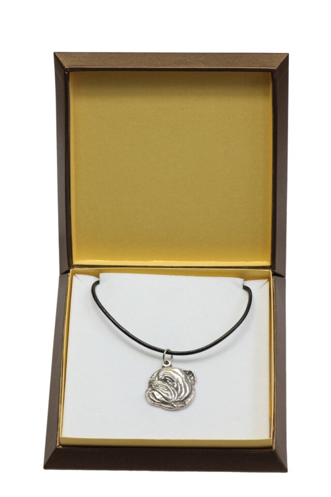 Bulldog, English Bulldog III - Dog Collar In Gift Box, Silver Plated Me