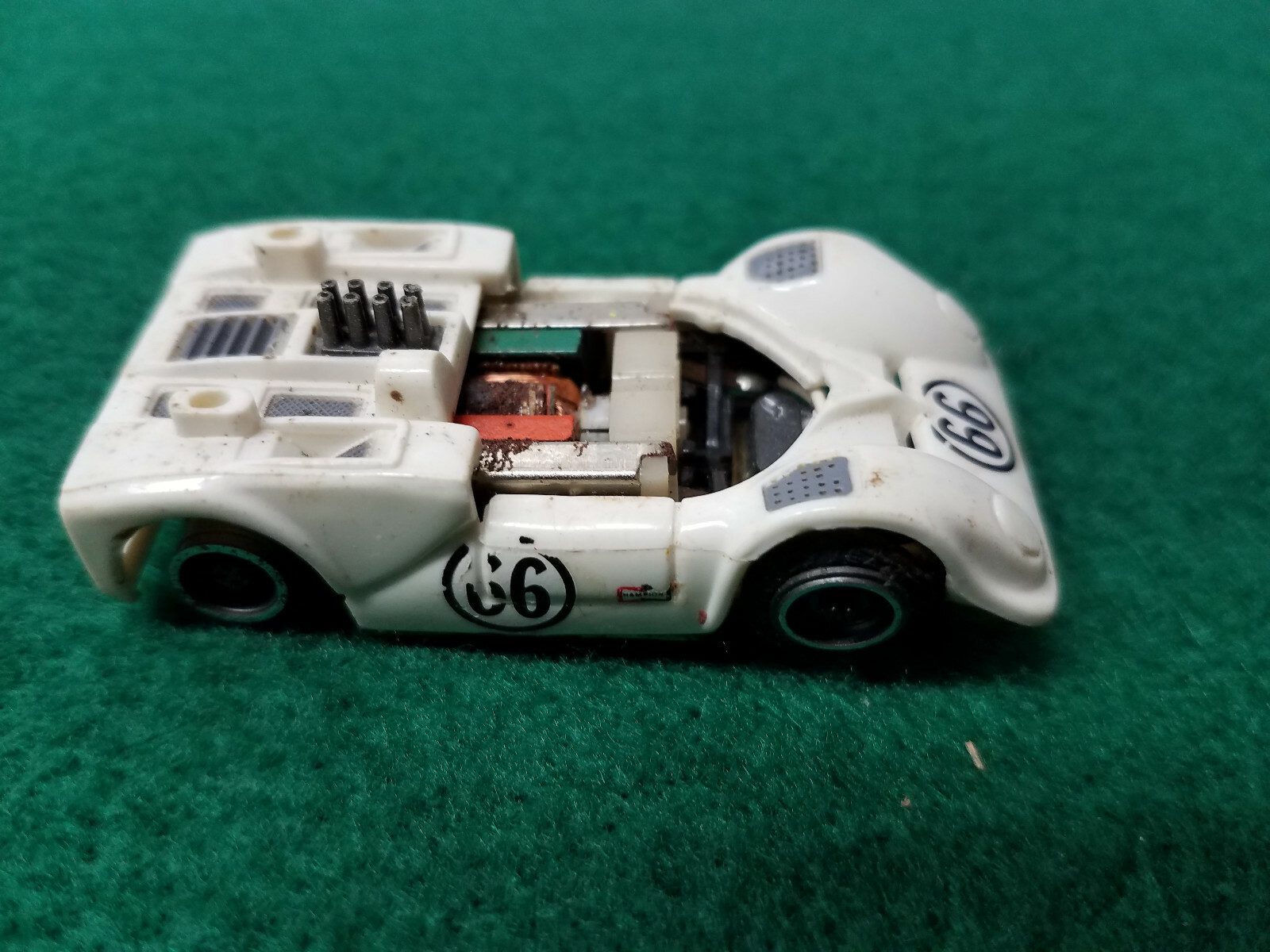 Tyco Pro HO Slot Car Chaparral White #66 Made In Hong Kong