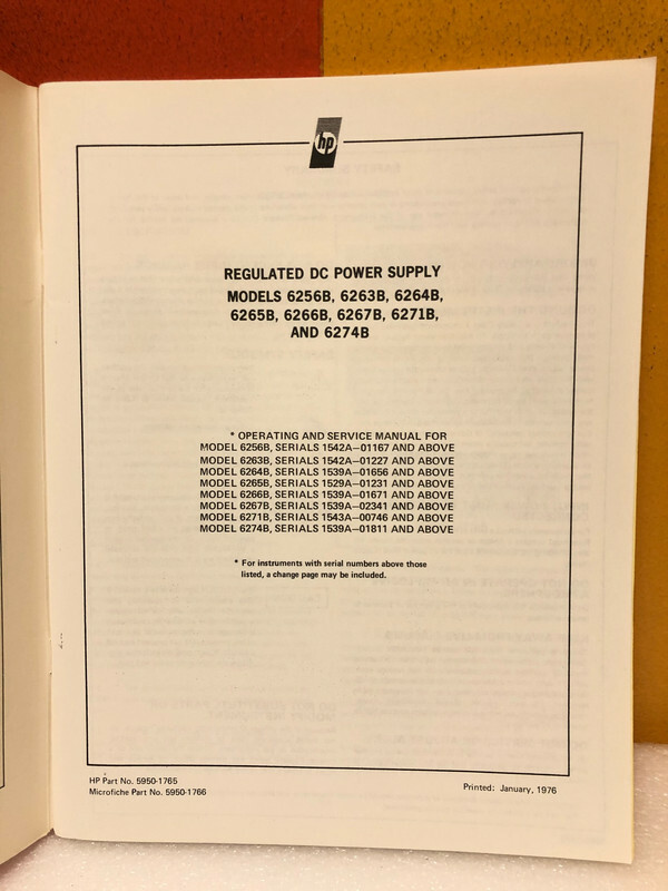 HP 5950-1765 Power Supply 6256B 6263B 6264B 6265B 6266B 6267B 6271B 6274B Manual
