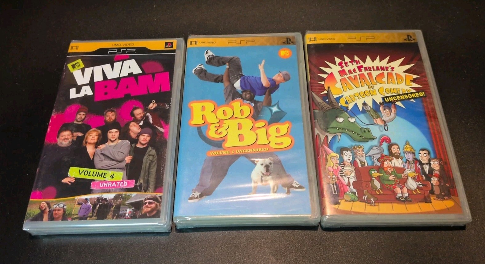 Sealed PSP UMD Video Lot Viva La Bam Rob & Big Cavalcade Of Cartoon