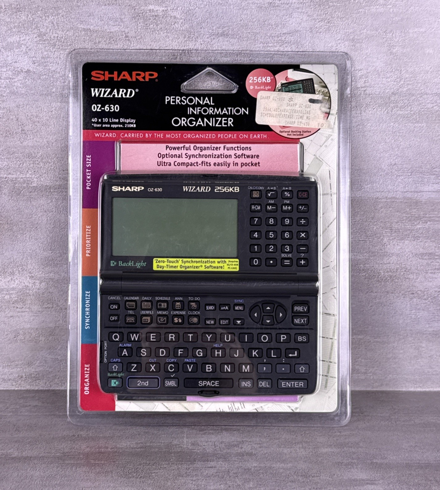 Sharp Wizard Personal Information Organizer 256KB Black Model OZ-630 NOS READ