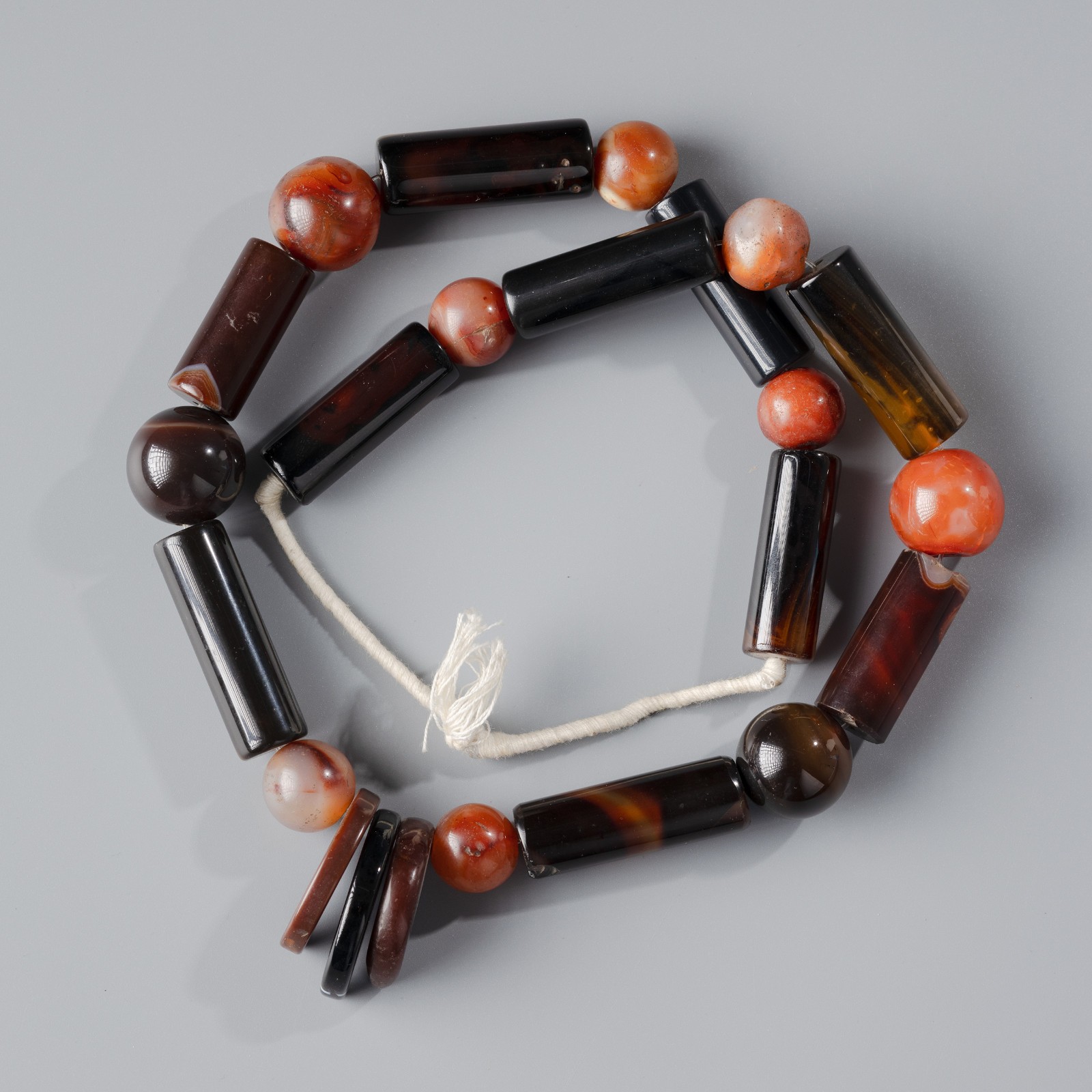 Antique Carnelian Agate African Trade Beads Strand from Idar-Oberstein