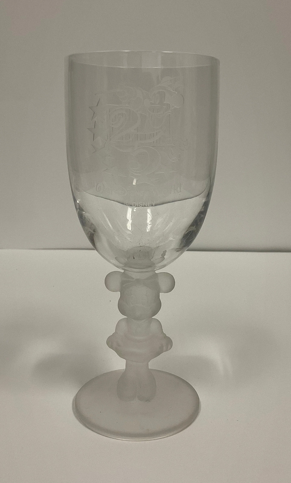 Stemmed Minnie Mouse Wine Glass Inscribed Walt Disney World Vintage 1996 25th