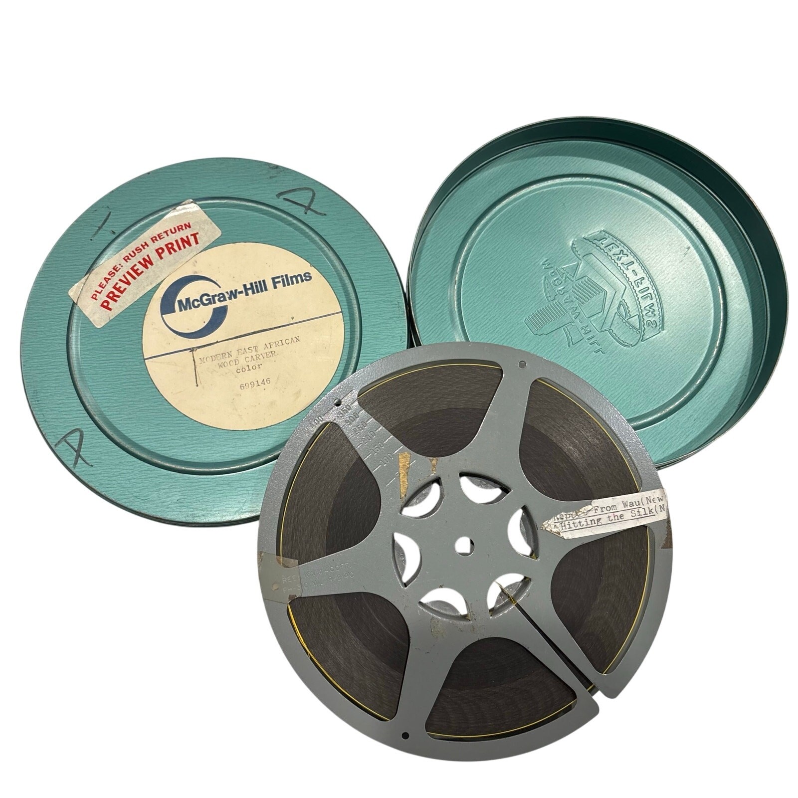 Vtg WWII 16mm Reel Film Military “Report from Wau” + “Hitting the Silk” ~350’