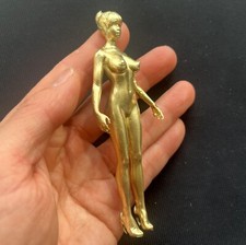 4.7" Brass Naked Girl Statue Female Body Art Beauty Model Collection