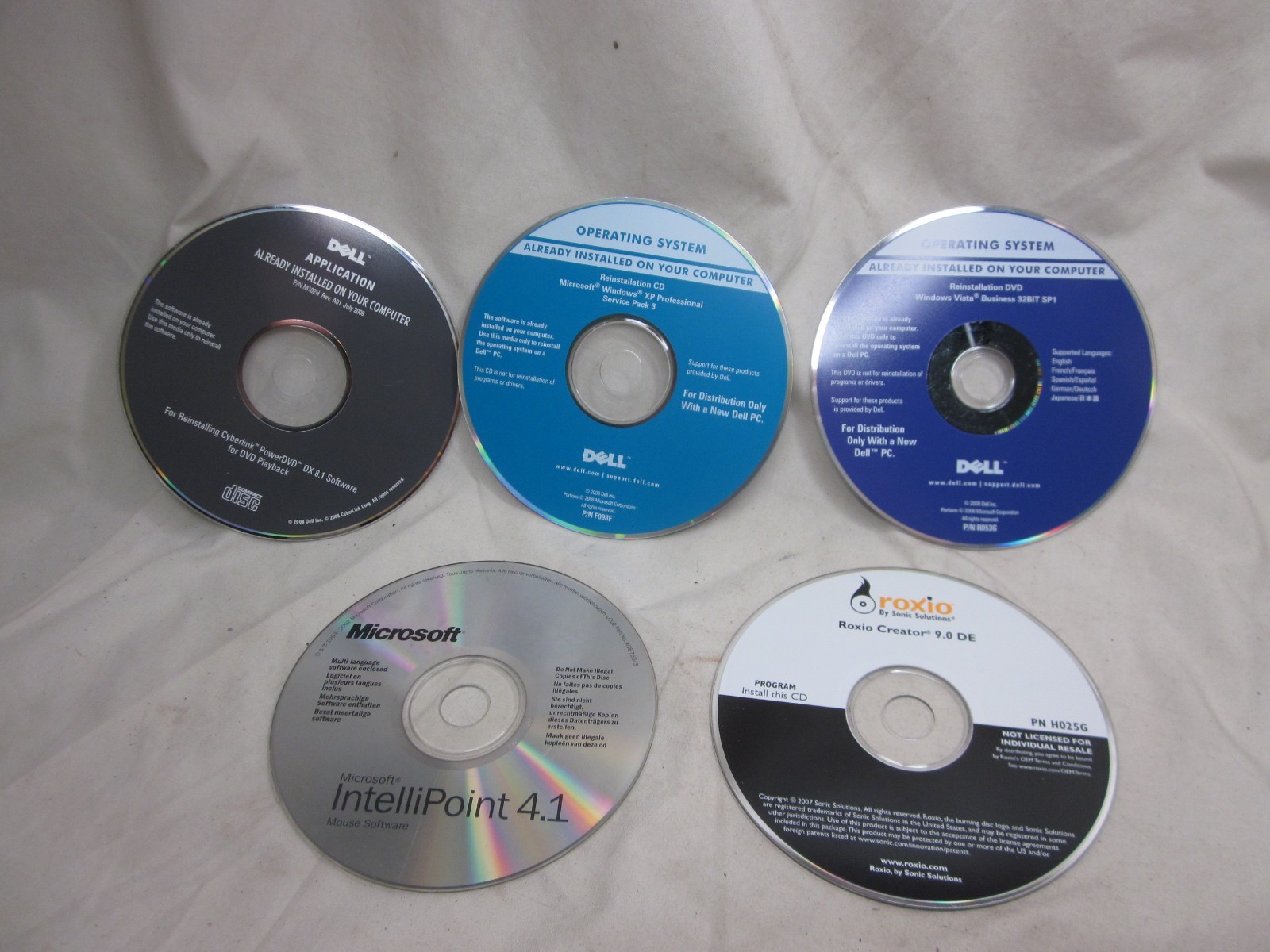 vintage Compact Disc DELL Operating Software CD DVD Vista XP Microsoft lot