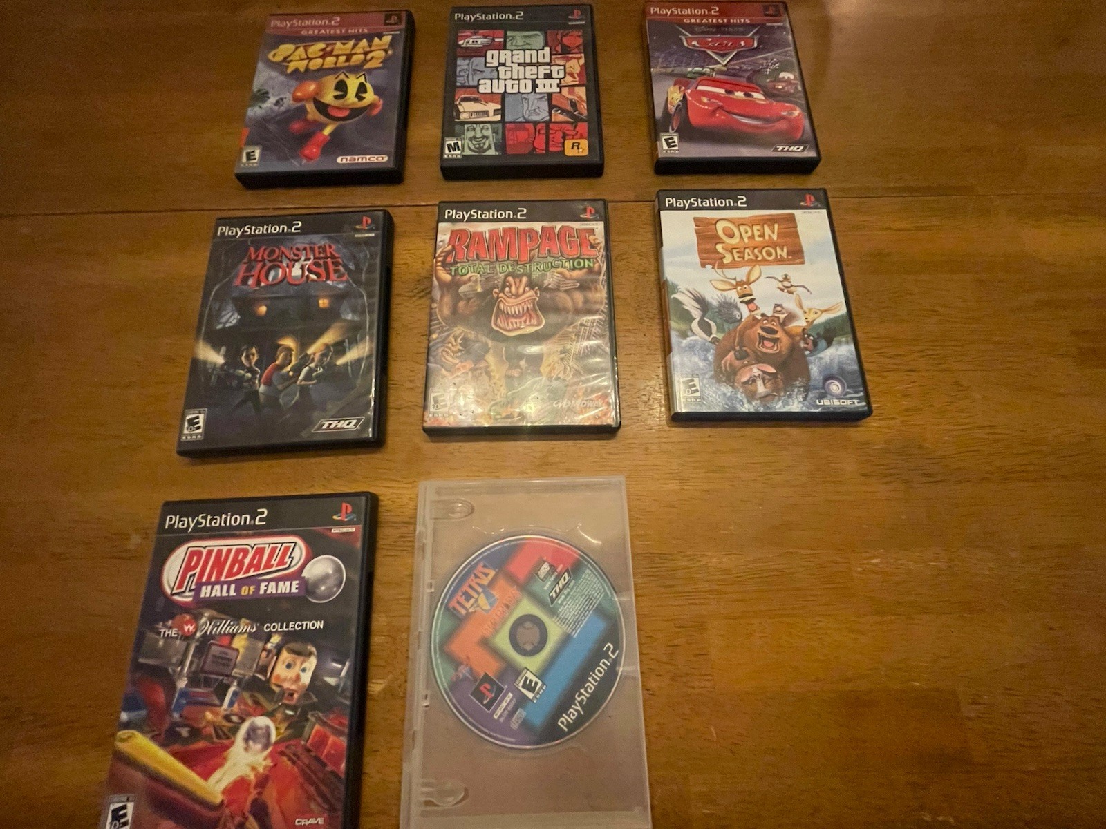 PS2 Game Lot Cars, Open Season, Rampage, Pinball, Tetris, Monster House,