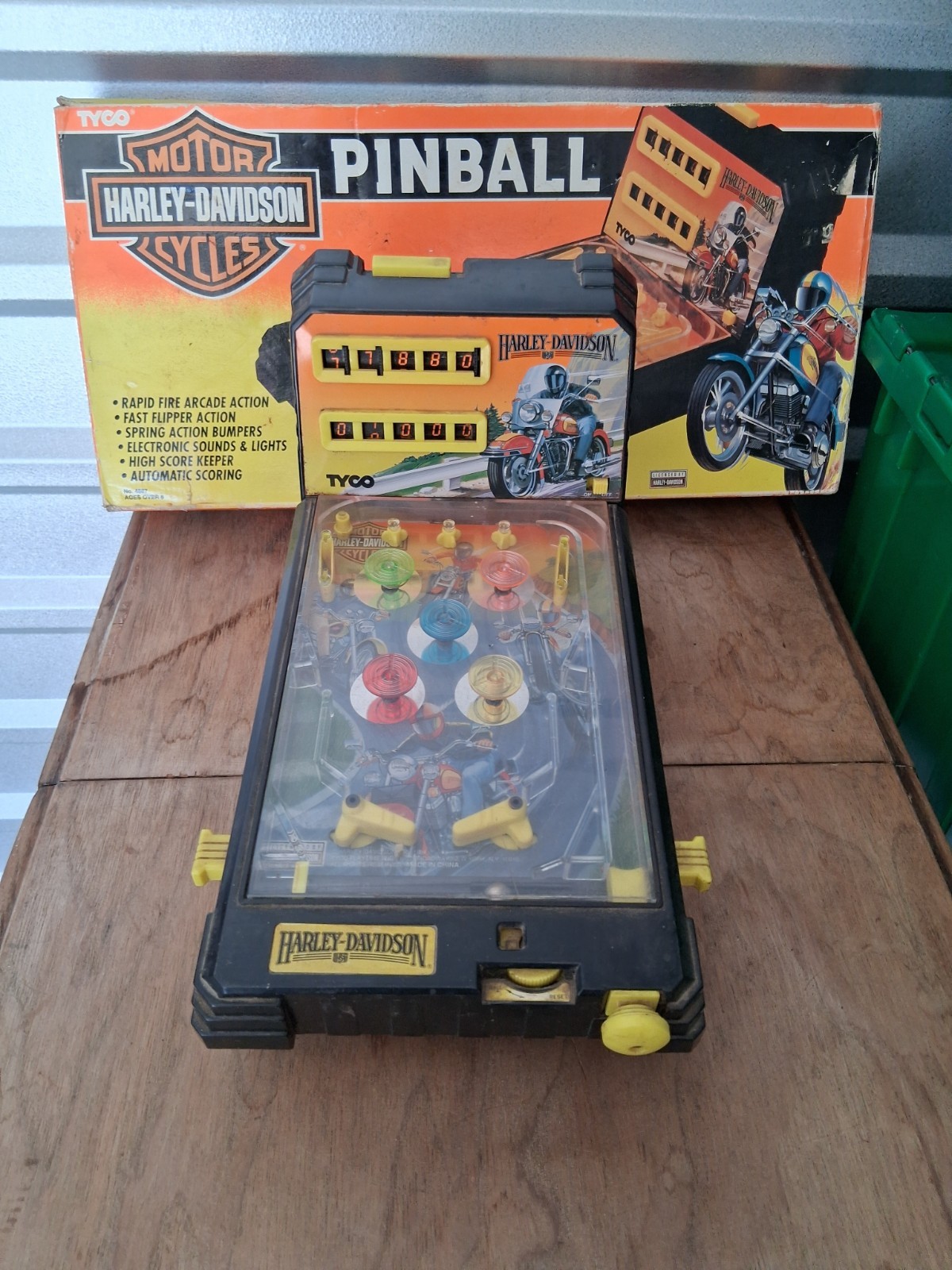 Vintage Harley Davidson Tyco Pinball Machine Tabletop 