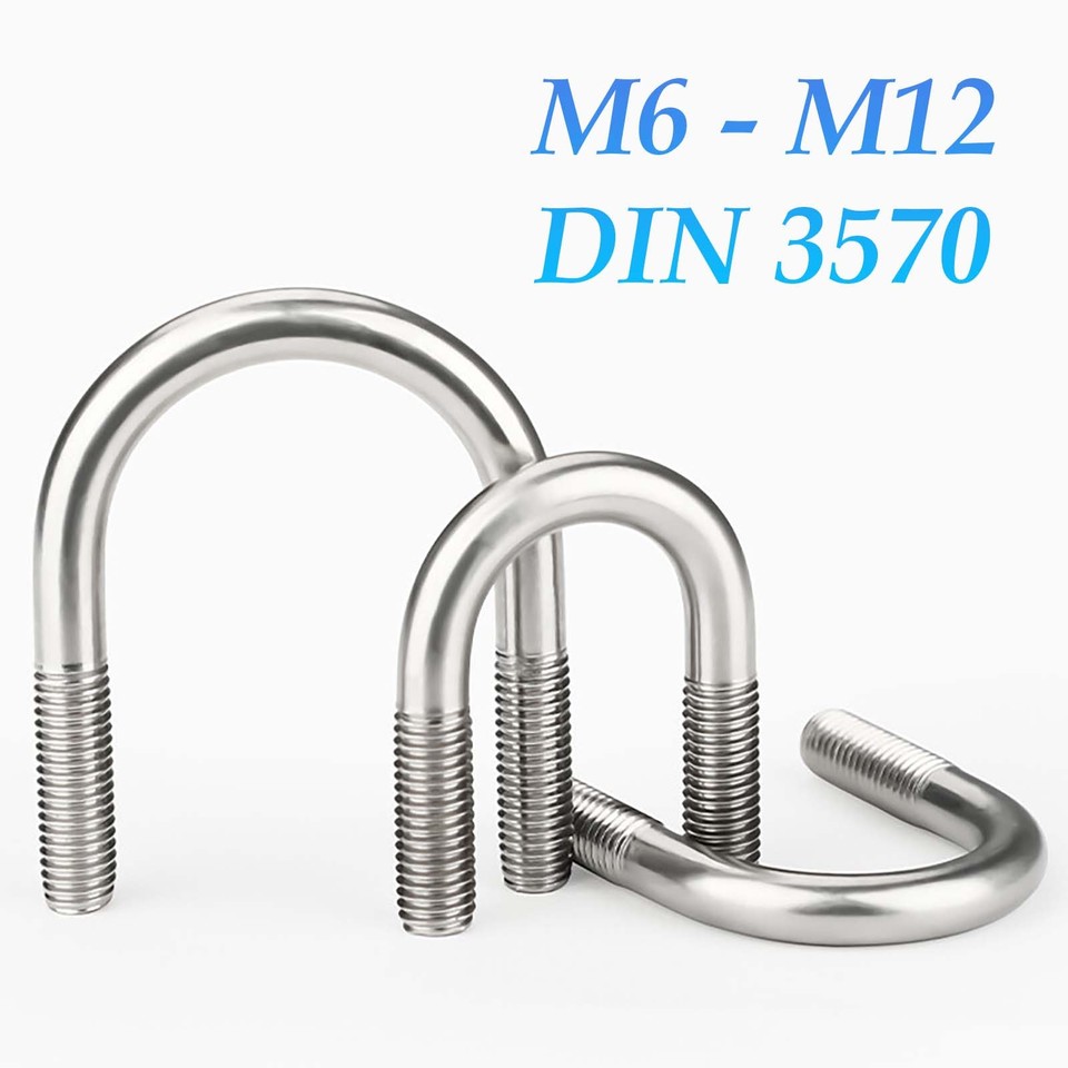 M6 M8 M10 M12 U Bolts Round Bend U Clamp For Standard Pipe A2 Stainless Steel