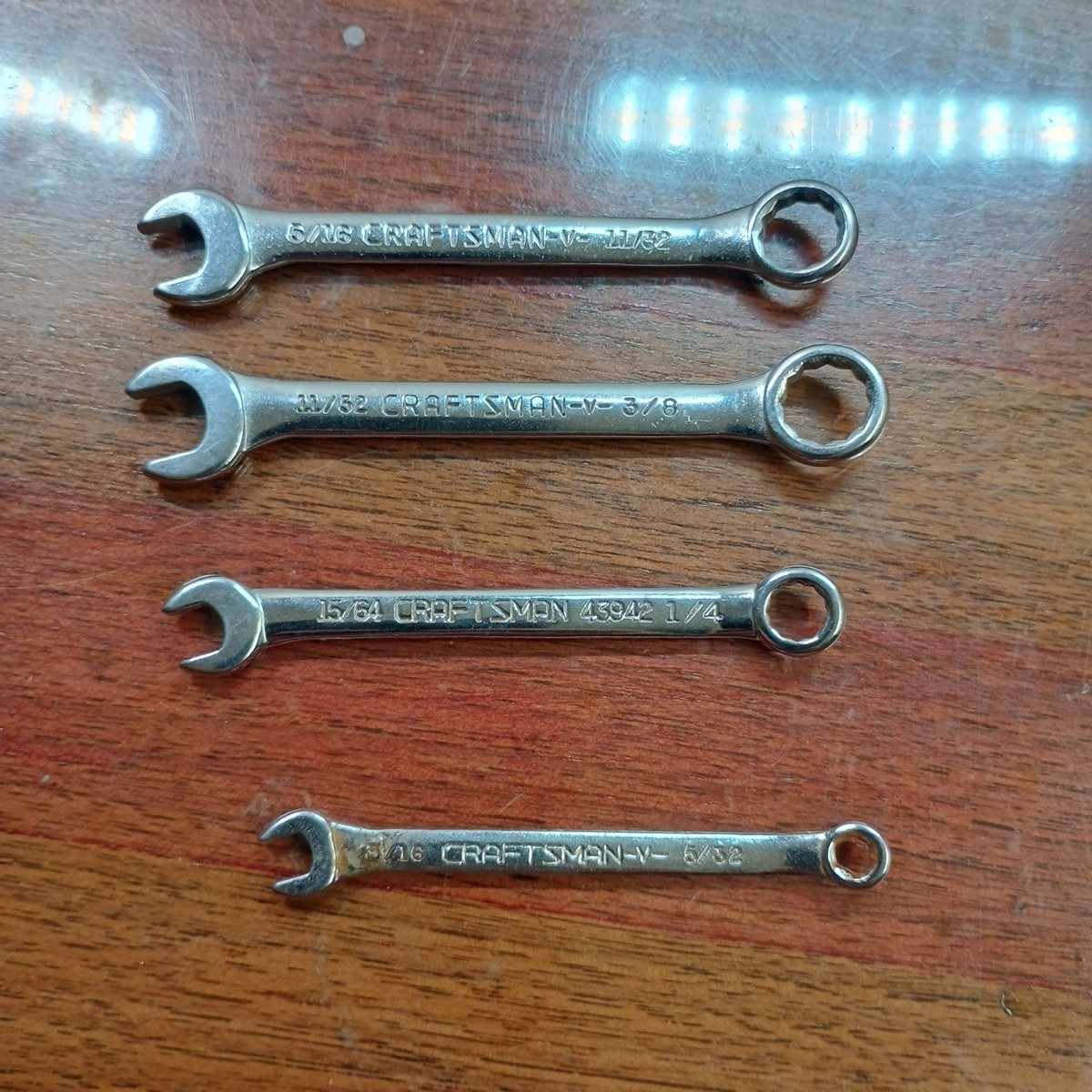 Craftsman 4 Piece Combination Wrench Set 3/16, 5/32, 15/64, 1/4, 11/32, 3/8, +