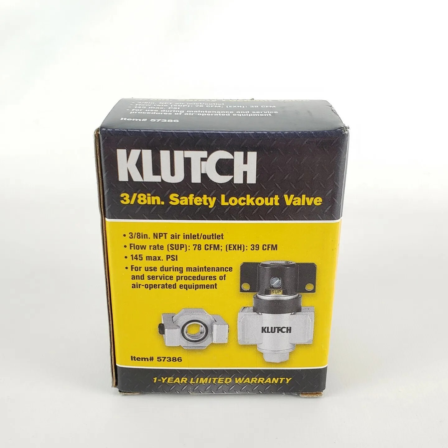 Klutch Safety Lockout Valve - 3/8in. NPT 145 PSI New